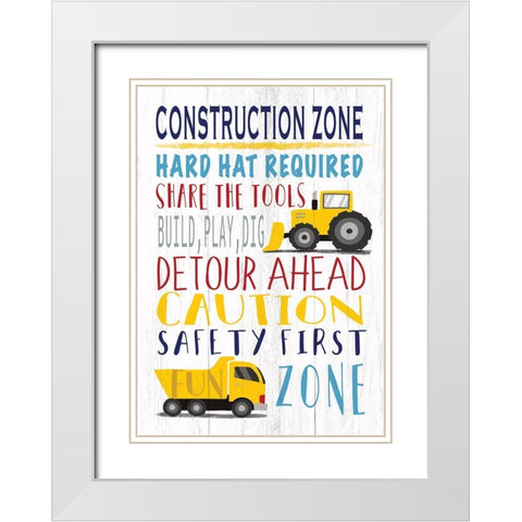 Construction Zone White Modern Wood Framed Art Print with Double Matting by Tyndall, Elizabeth