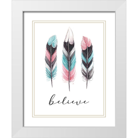 Believe White Modern Wood Framed Art Print with Double Matting by Tyndall, Elizabeth