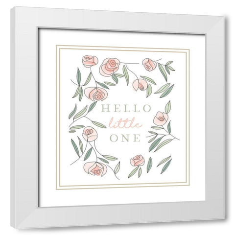 Hello Little One White Modern Wood Framed Art Print with Double Matting by Tyndall, Elizabeth