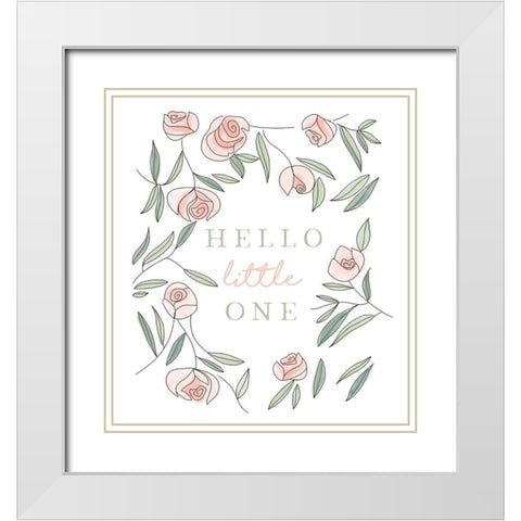 Hello Little One White Modern Wood Framed Art Print with Double Matting by Tyndall, Elizabeth