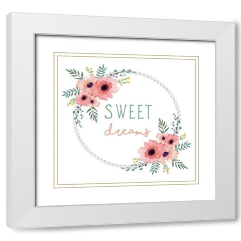 Sweet Dreams White Modern Wood Framed Art Print with Double Matting by Tyndall, Elizabeth