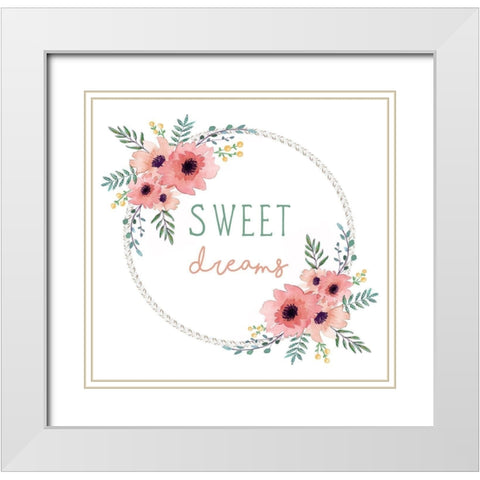 Sweet Dreams White Modern Wood Framed Art Print with Double Matting by Tyndall, Elizabeth