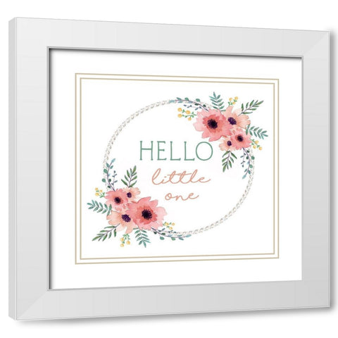 Hello Little One White Modern Wood Framed Art Print with Double Matting by Tyndall, Elizabeth