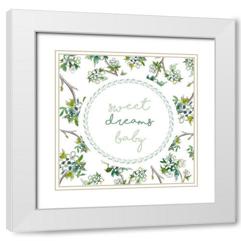 Sweet Dreams Baby White Modern Wood Framed Art Print with Double Matting by Tyndall, Elizabeth