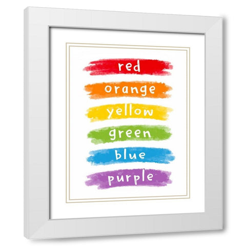 Rainbow Colors White Modern Wood Framed Art Print with Double Matting by Tyndall, Elizabeth