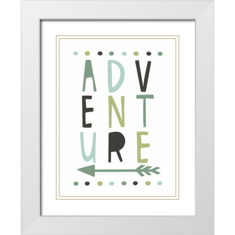 Green Adventures White Modern Wood Framed Art Print with Double Matting by Tyndall, Elizabeth