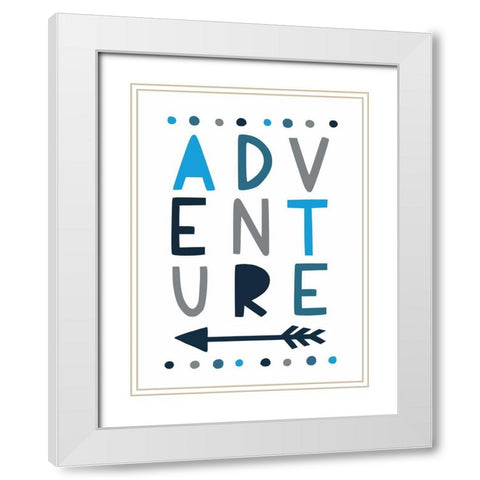 Blue Adventures White Modern Wood Framed Art Print with Double Matting by Tyndall, Elizabeth