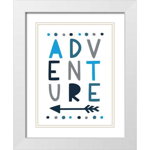 Blue Adventures White Modern Wood Framed Art Print with Double Matting by Tyndall, Elizabeth