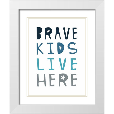 Brave Kids White Modern Wood Framed Art Print with Double Matting by Tyndall, Elizabeth