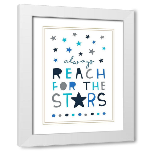 Reach for the Stars White Modern Wood Framed Art Print with Double Matting by Tyndall, Elizabeth