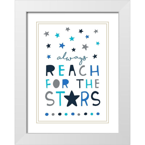 Reach for the Stars White Modern Wood Framed Art Print with Double Matting by Tyndall, Elizabeth