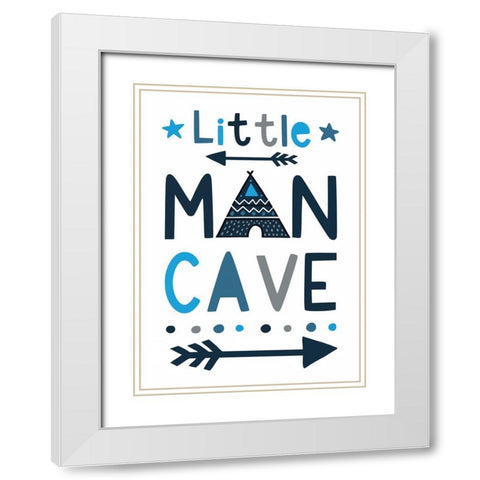 Little Man Cave White Modern Wood Framed Art Print with Double Matting by Tyndall, Elizabeth