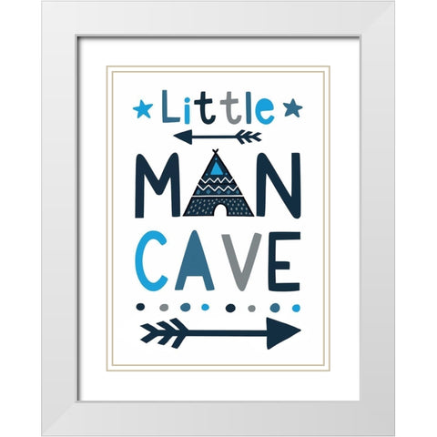 Little Man Cave White Modern Wood Framed Art Print with Double Matting by Tyndall, Elizabeth