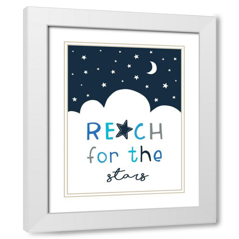 Reach for the Stars White Modern Wood Framed Art Print with Double Matting by Tyndall, Elizabeth