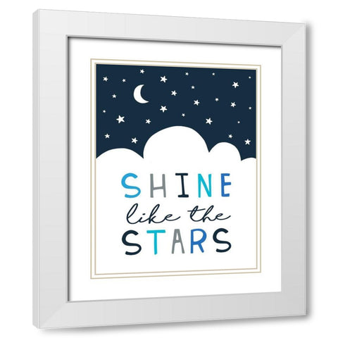 Shine Like the Stars White Modern Wood Framed Art Print with Double Matting by Tyndall, Elizabeth