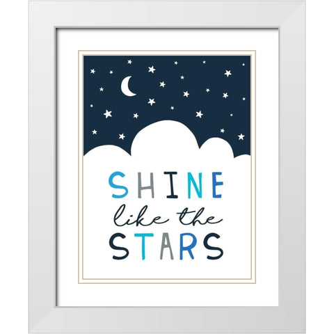 Shine Like the Stars White Modern Wood Framed Art Print with Double Matting by Tyndall, Elizabeth