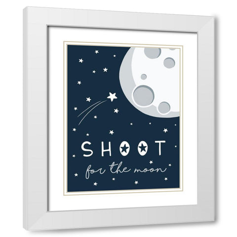 Shoot for the Moon White Modern Wood Framed Art Print with Double Matting by Tyndall, Elizabeth