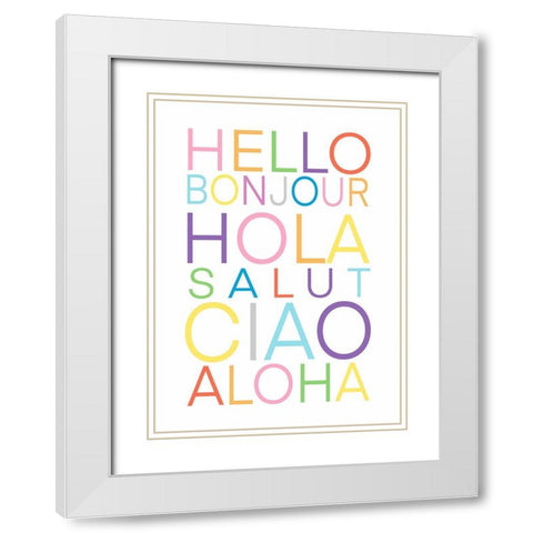 Hello   White Modern Wood Framed Art Print with Double Matting by Tyndall, Elizabeth