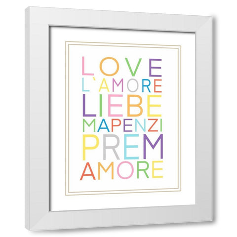 Love  White Modern Wood Framed Art Print with Double Matting by Tyndall, Elizabeth