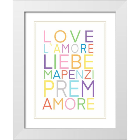 Love  White Modern Wood Framed Art Print with Double Matting by Tyndall, Elizabeth