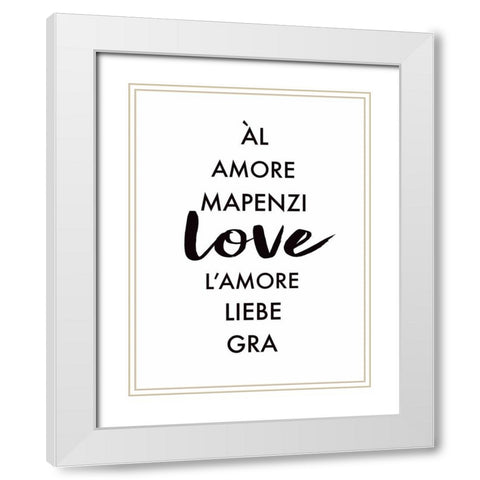 Love Languages White Modern Wood Framed Art Print with Double Matting by Tyndall, Elizabeth