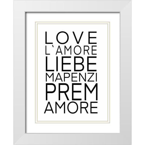 Love Language  White Modern Wood Framed Art Print with Double Matting by Tyndall, Elizabeth