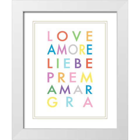 Love Languages White Modern Wood Framed Art Print with Double Matting by Tyndall, Elizabeth