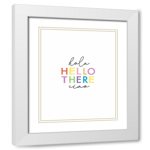 Hola Hello White Modern Wood Framed Art Print with Double Matting by Tyndall, Elizabeth