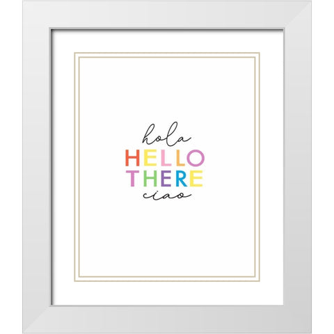Hola Hello White Modern Wood Framed Art Print with Double Matting by Tyndall, Elizabeth