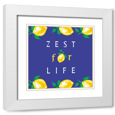 Zest for Life White Modern Wood Framed Art Print with Double Matting by Tyndall, Elizabeth