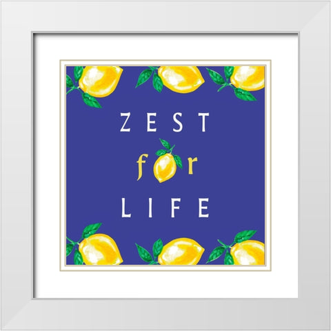 Zest for Life White Modern Wood Framed Art Print with Double Matting by Tyndall, Elizabeth