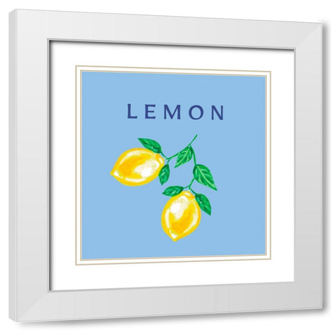 Hanging Lemons White Modern Wood Framed Art Print with Double Matting by Tyndall, Elizabeth