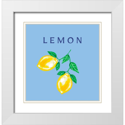 Hanging Lemons White Modern Wood Framed Art Print with Double Matting by Tyndall, Elizabeth
