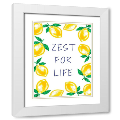 Zest for Life White Modern Wood Framed Art Print with Double Matting by Tyndall, Elizabeth