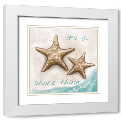 Its a Shore Thing White Modern Wood Framed Art Print with Double Matting by Tyndall, Elizabeth