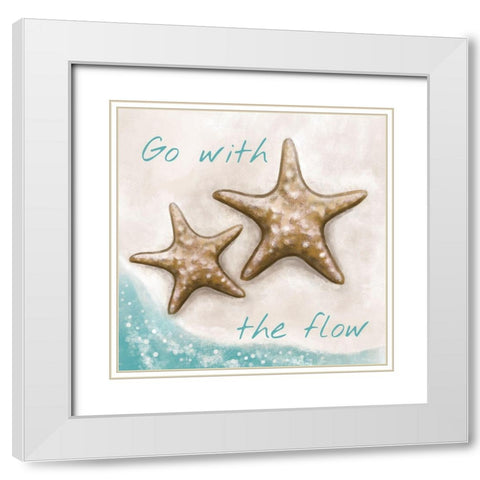 Go with the Flow White Modern Wood Framed Art Print with Double Matting by Tyndall, Elizabeth