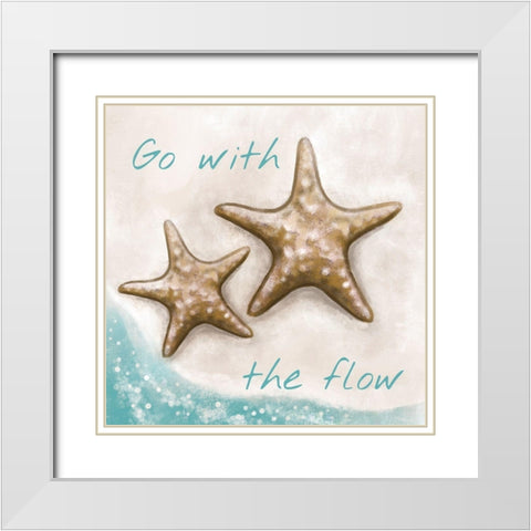 Go with the Flow White Modern Wood Framed Art Print with Double Matting by Tyndall, Elizabeth