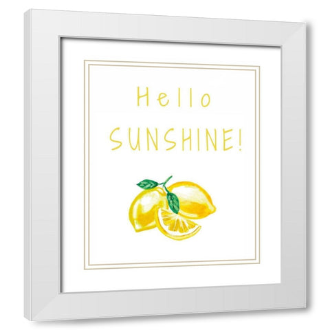 Hello Sunshine White Modern Wood Framed Art Print with Double Matting by Tyndall, Elizabeth