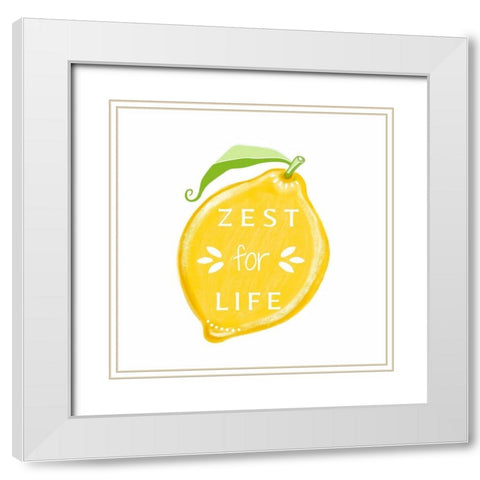 Zest for Life White Modern Wood Framed Art Print with Double Matting by Tyndall, Elizabeth