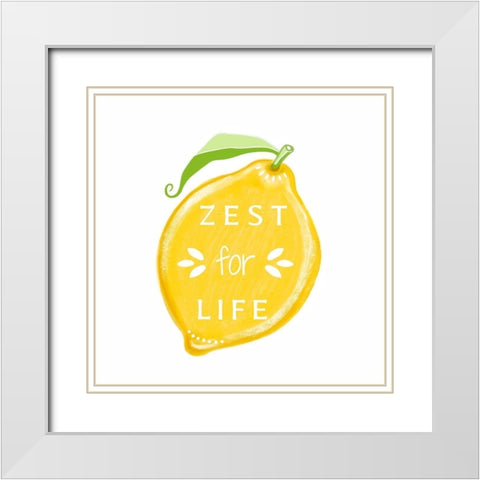 Zest for Life White Modern Wood Framed Art Print with Double Matting by Tyndall, Elizabeth