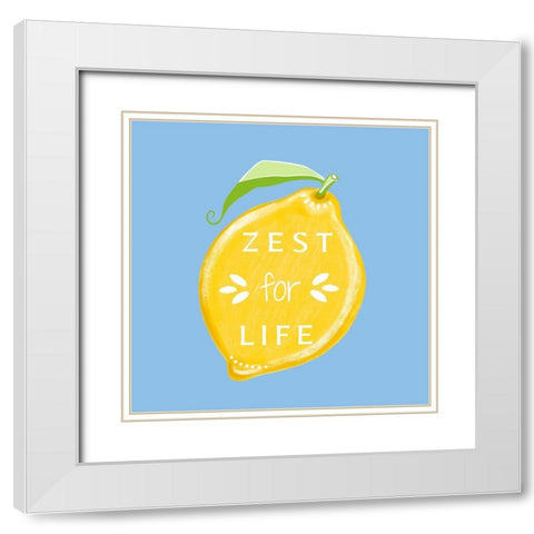 Zest for Life White Modern Wood Framed Art Print with Double Matting by Tyndall, Elizabeth