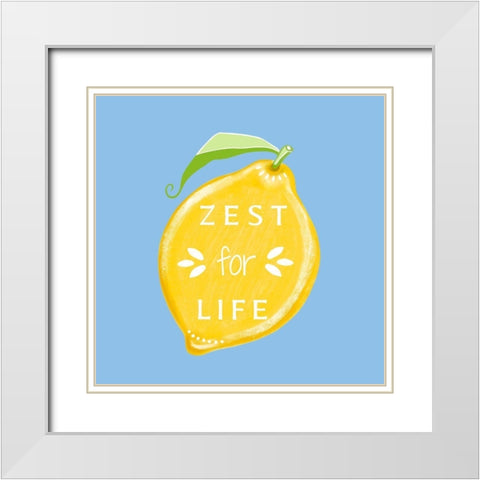 Zest for Life White Modern Wood Framed Art Print with Double Matting by Tyndall, Elizabeth