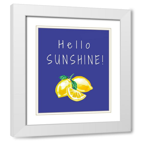 Hello Sunshine White Modern Wood Framed Art Print with Double Matting by Tyndall, Elizabeth