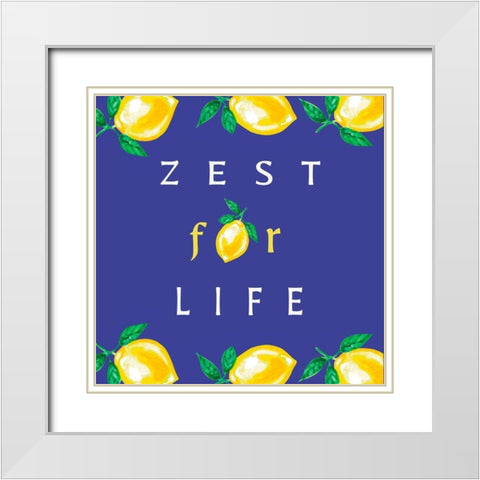 Zest for Life White Modern Wood Framed Art Print with Double Matting by Tyndall, Elizabeth