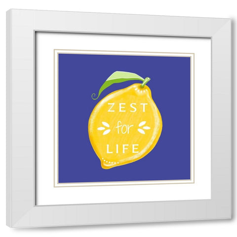 Zest for Life White Modern Wood Framed Art Print with Double Matting by Tyndall, Elizabeth