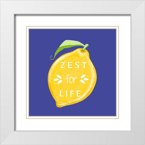 Zest for Life White Modern Wood Framed Art Print with Double Matting by Tyndall, Elizabeth