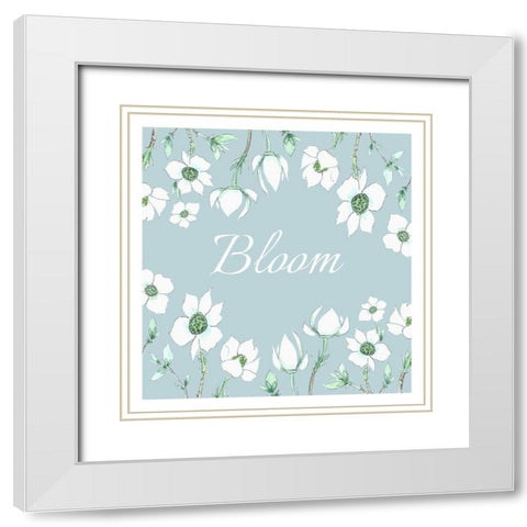 Bloom White Modern Wood Framed Art Print with Double Matting by Tyndall, Elizabeth