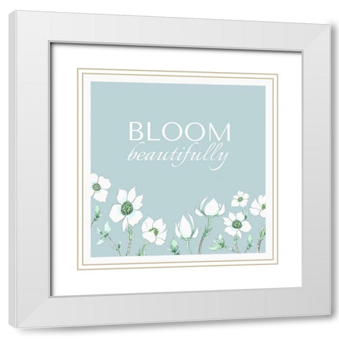 Bloom Beautifully White Modern Wood Framed Art Print with Double Matting by Tyndall, Elizabeth