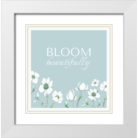 Bloom Beautifully White Modern Wood Framed Art Print with Double Matting by Tyndall, Elizabeth