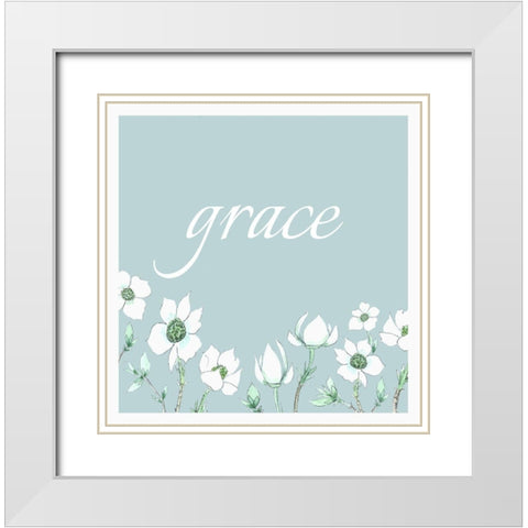 Grace White Modern Wood Framed Art Print with Double Matting by Tyndall, Elizabeth
